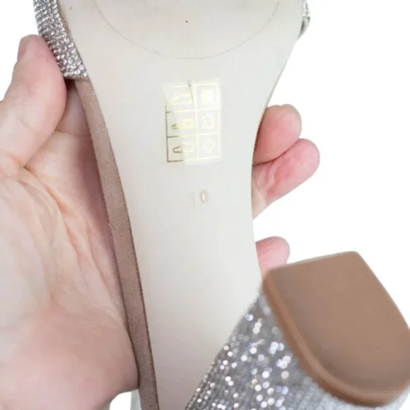 Jeffrey Campbell Kassidy Silver Rhinestone Platform Heels Women's Size 10 - Picture 8 of 9